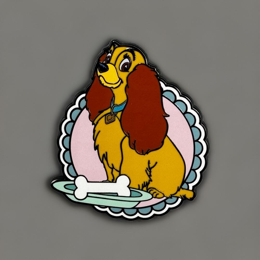 Disney Animals & Food Blind Enamel Pin LADY New Open Box